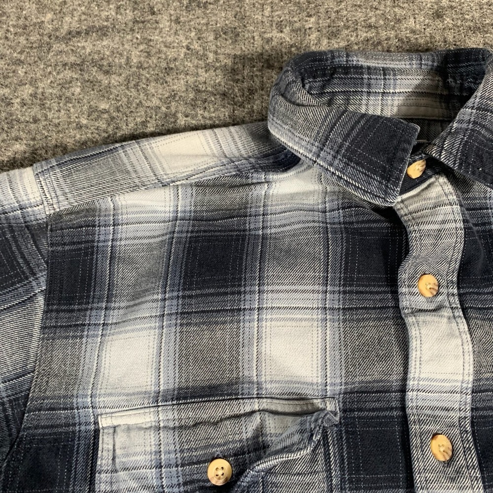 Carhartt Shirt Mens S Blue Plaid Flannel Cotton Long Sleeve Heavyweight Grunge - Picture 5 of 11